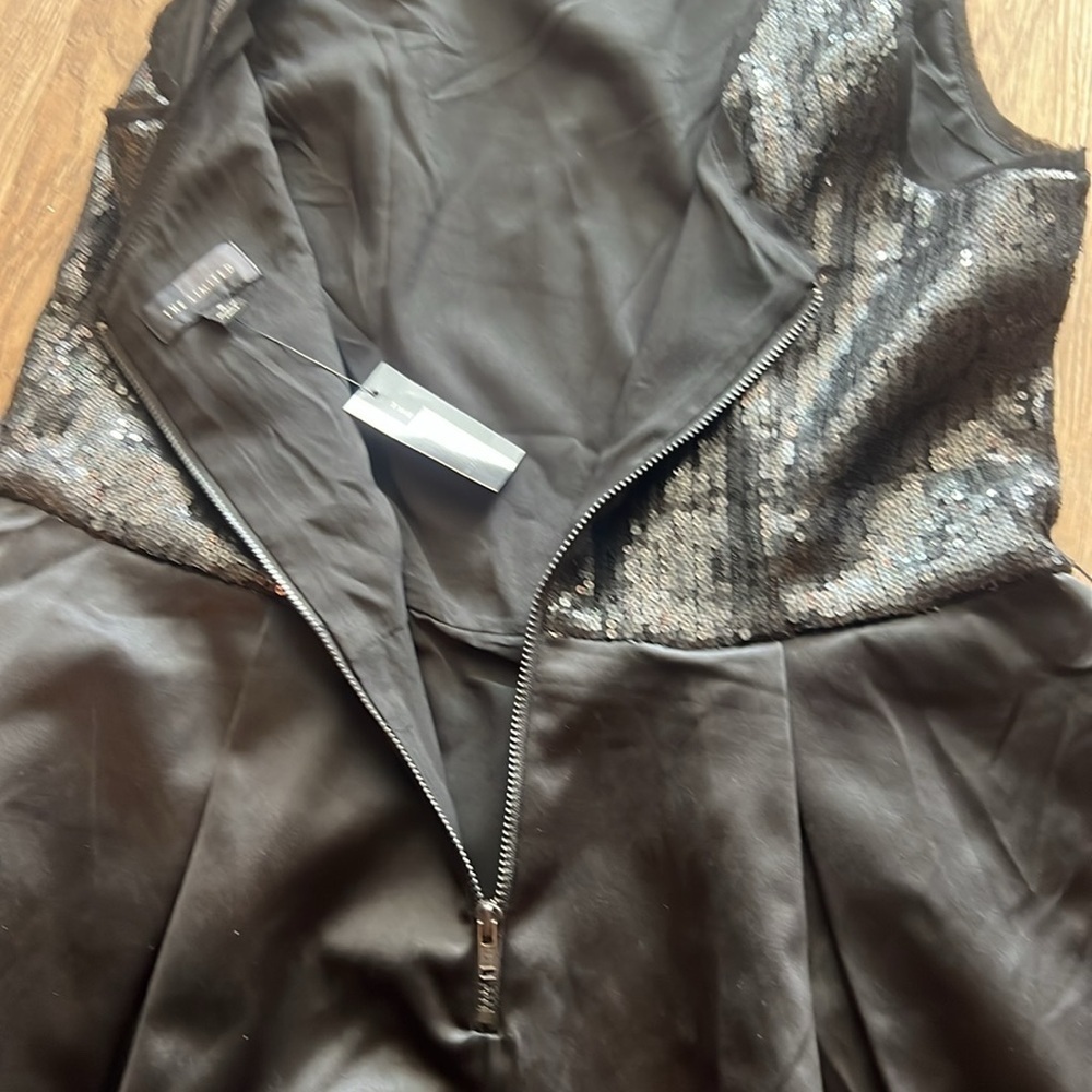 The Limited size 8 Black Sequin and Satin Mini Dress with Low Scoop Zipper Back - Picture 8 of 14